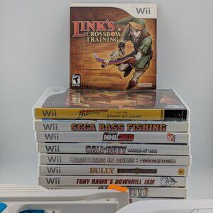 Wii Teen + Action Bundle (10 CIB Games) + Wii Zapper Gun – Tested & Working